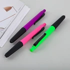 Custom logo promotion flexible design plastic neon color touch ballpoint pen