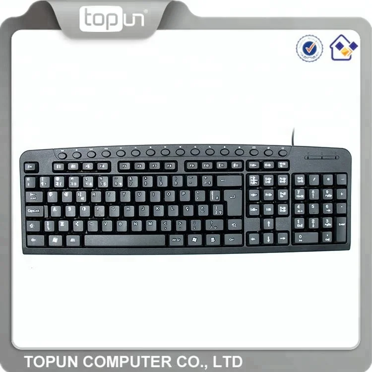 Guangzhou Fabrik Großhandel Computertastaturen 104 Normale Tasten 12 Funktionstasten USB Wired Multimedia Keyboard