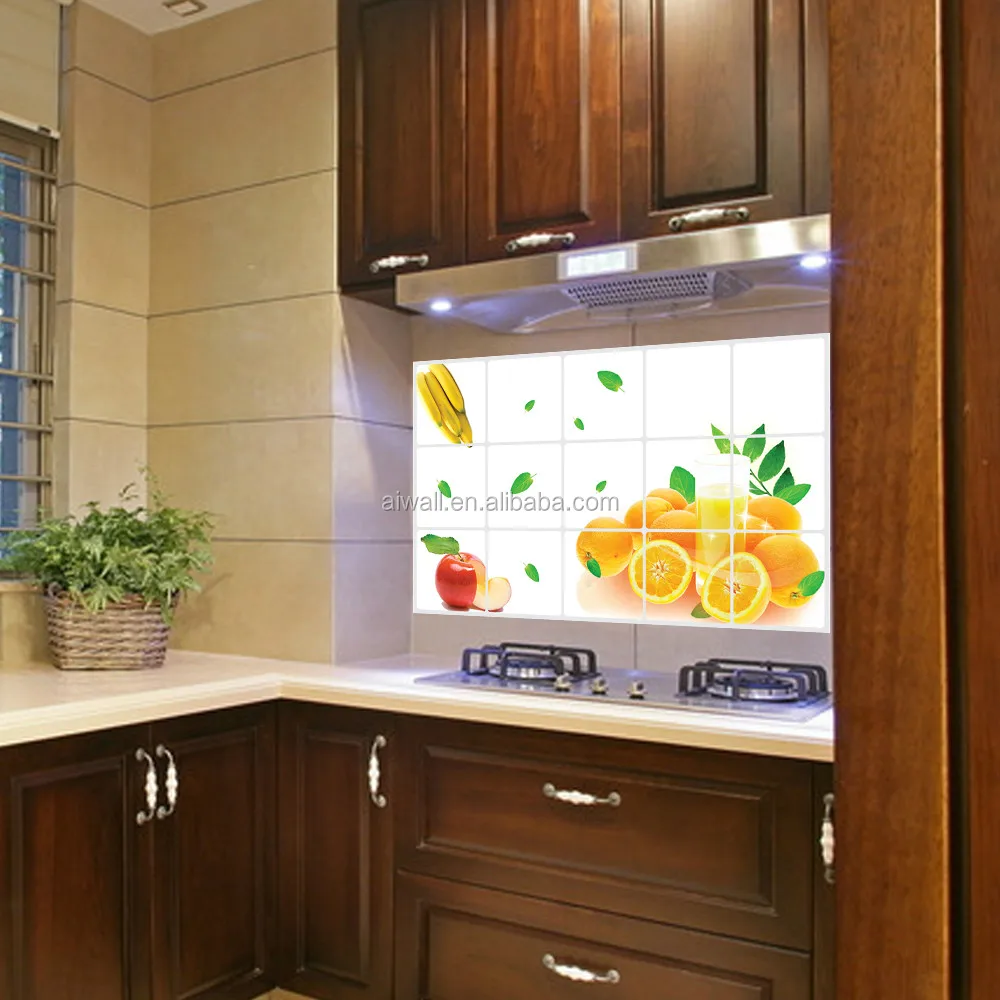 3023 frutta/verdura piastrelle pattern anti olio da cucina sticker ...