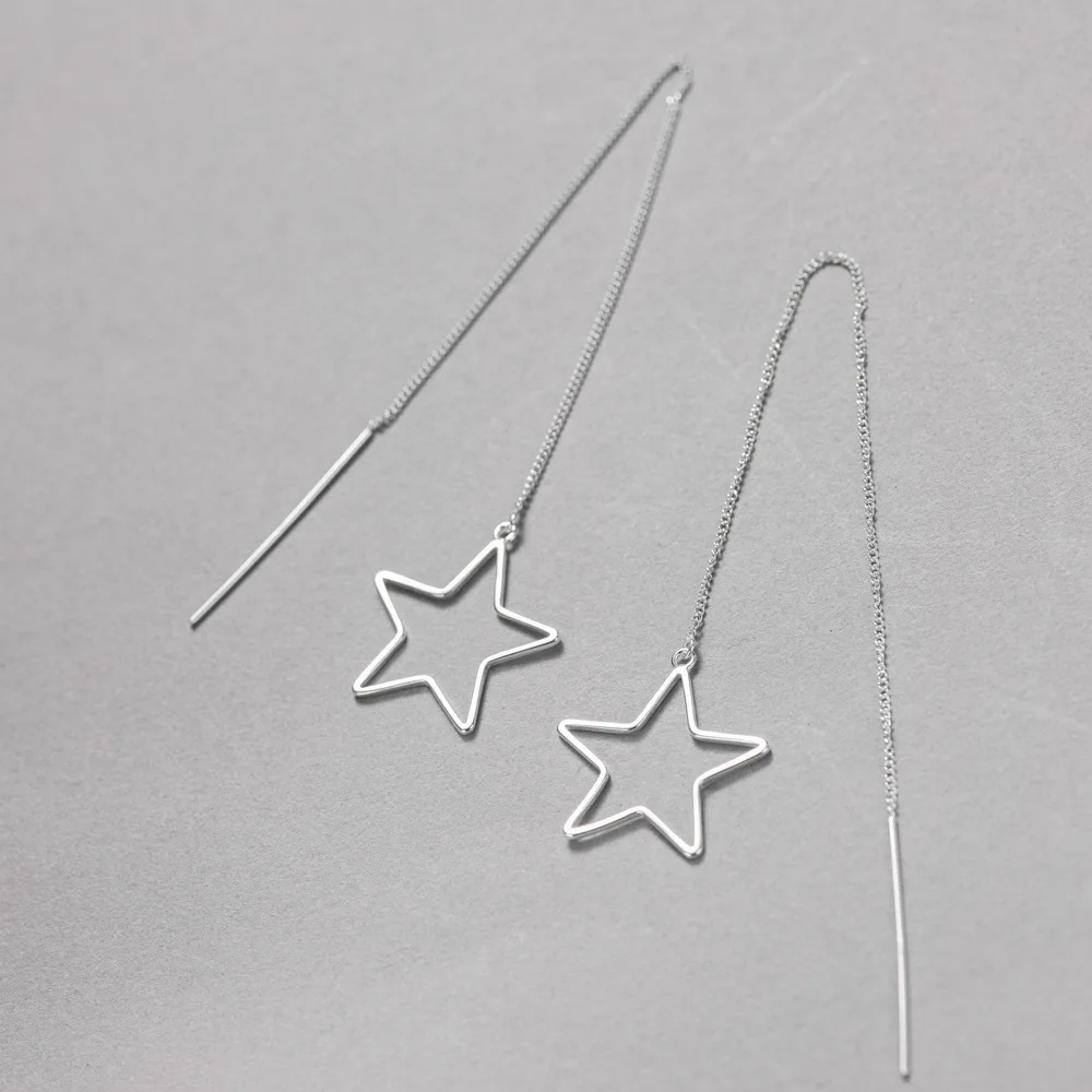 Long Style Hollow Star Thread Dangle Earrings High Quality 925 Sterling Silver Long Line Star Drop Earrings For Girls
Long Style Hollow Star Thread Dangle Earrings High Quality 925 Sterling Silver Long Line Star Drop Earrings For Girls