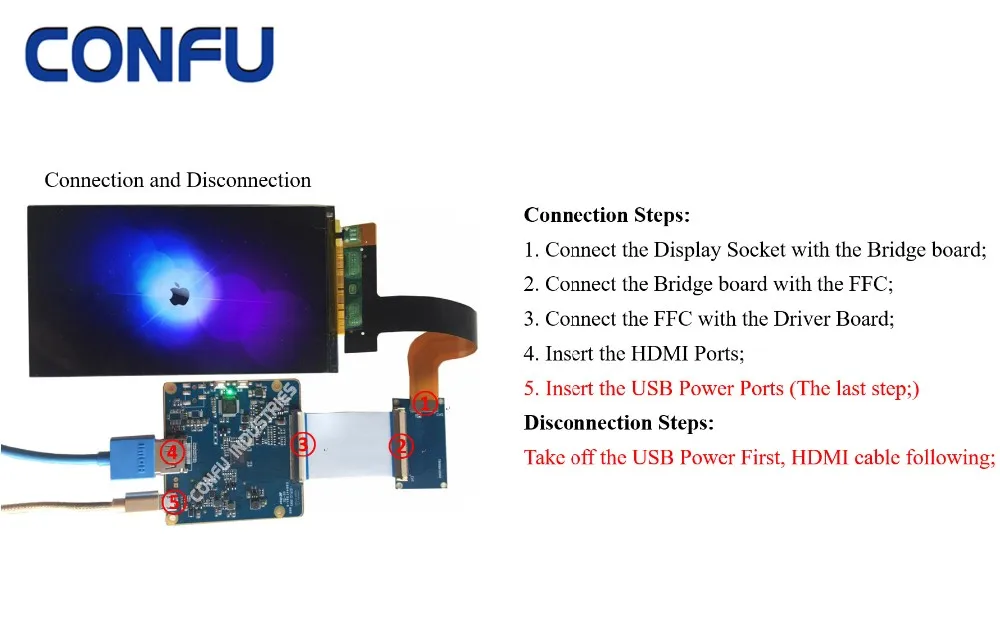 confu hdmi to mipi dsi 驱动板 auo h381dln01.2 3.