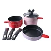3-pieces aluminium non-stick cookware sets with glass lid kitchenware sets forged aluminum cookware set