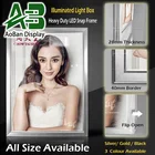 LED aluminum frame panel light box and poster with sign mounting brackets