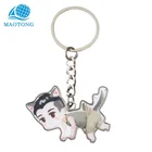 custom cheap metal cute cartoon design key ring printing epoxy dome keychains