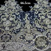 China supplier gold embroidered corded lace beaded bridal lace trim