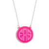 Small Acrylic Etched Monogram Pendant Necklace