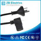 Black Argetina IRAM 3 pin D11rated 10A/ 250V power cords 3 cores electric cable plug C13 connector