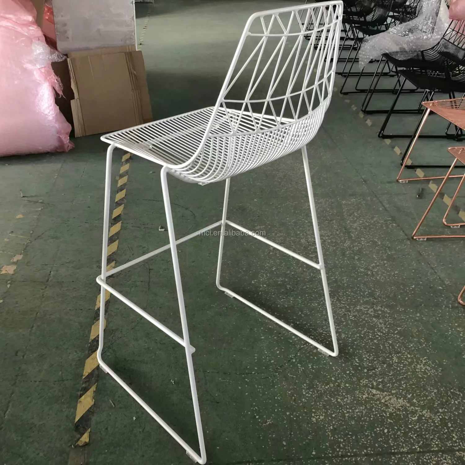 Gold color wire bar stool