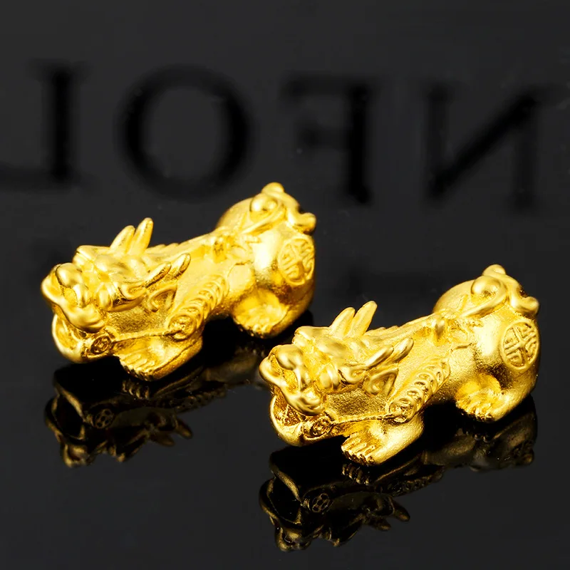 

Vietnam Alluvial Gold Pure Copper Plated 24K Gold Brave Troops Pixiu Beads DIY Accessories