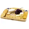 Cheese Board And Knife Set - Natural Bamboo Charcuterie Board - Excellent Cheese Tray - Large Wooden Cheeseboard With 6 x Knives