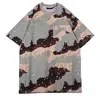 Summer 70% Polyester 30% Cotton Jersey Casual Street Hot Style Camouflage Gym Surf Army Sports Unisex Shorts T-shirts