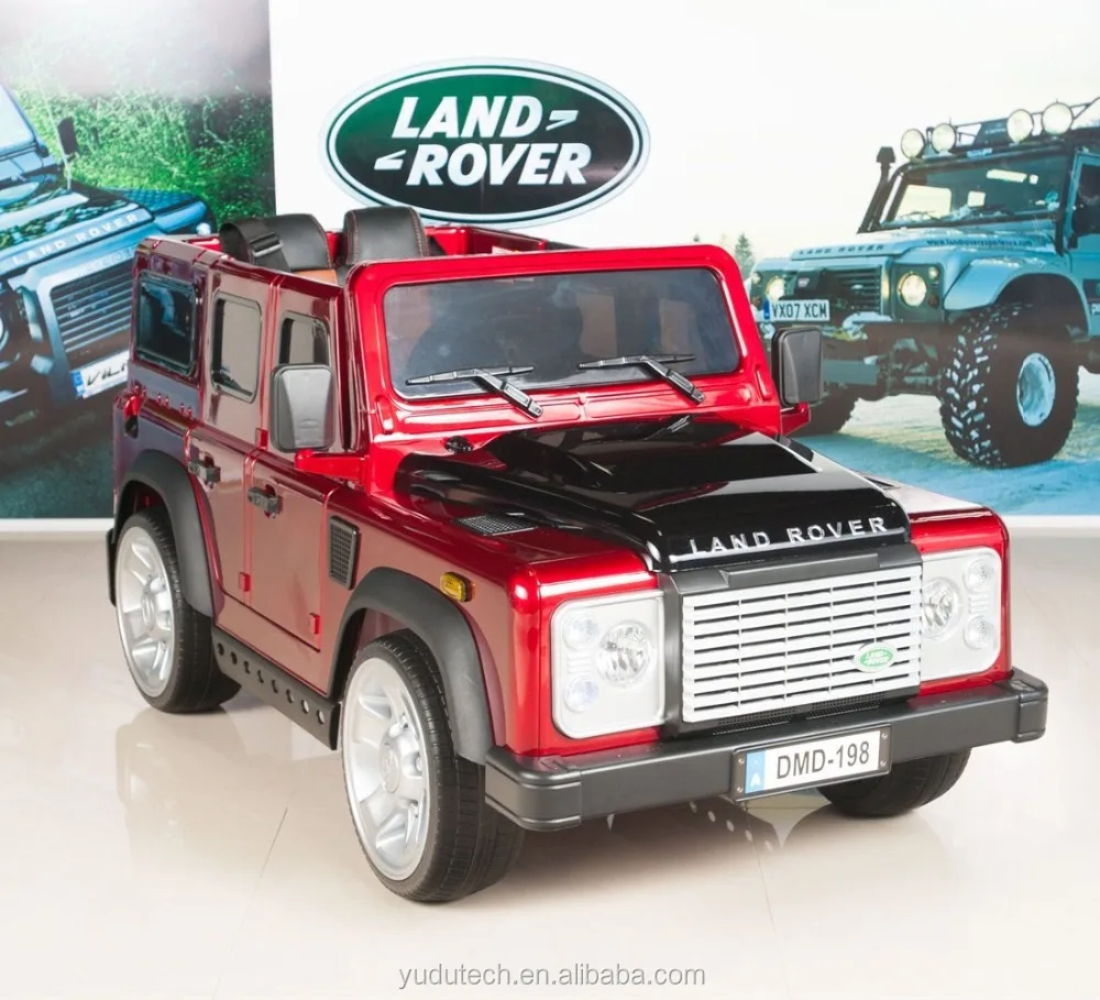 Pittura rosso Land Rover Defender Bambini Ride On Camion/Auto 12 v Elettrico Alimentato Ruote con Telecomando RC ride on car