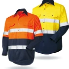 Mens customized overalls Reflective Shirt High Vis Safety breathable work shirts