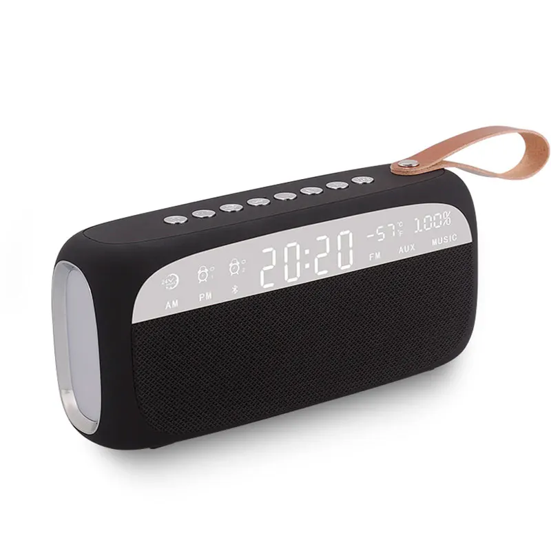 DIGITAL ALARM CLOCK WIRELESS SPEAKERT FASHION 2x5W 2400MAH DOUBLE MOODLIGHT MIRROR TIME DISPLAY - ANKUX.COM