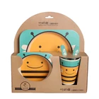 Cartoon Rabbit dinner set bamboo fibre children baby bowl kids tableware
