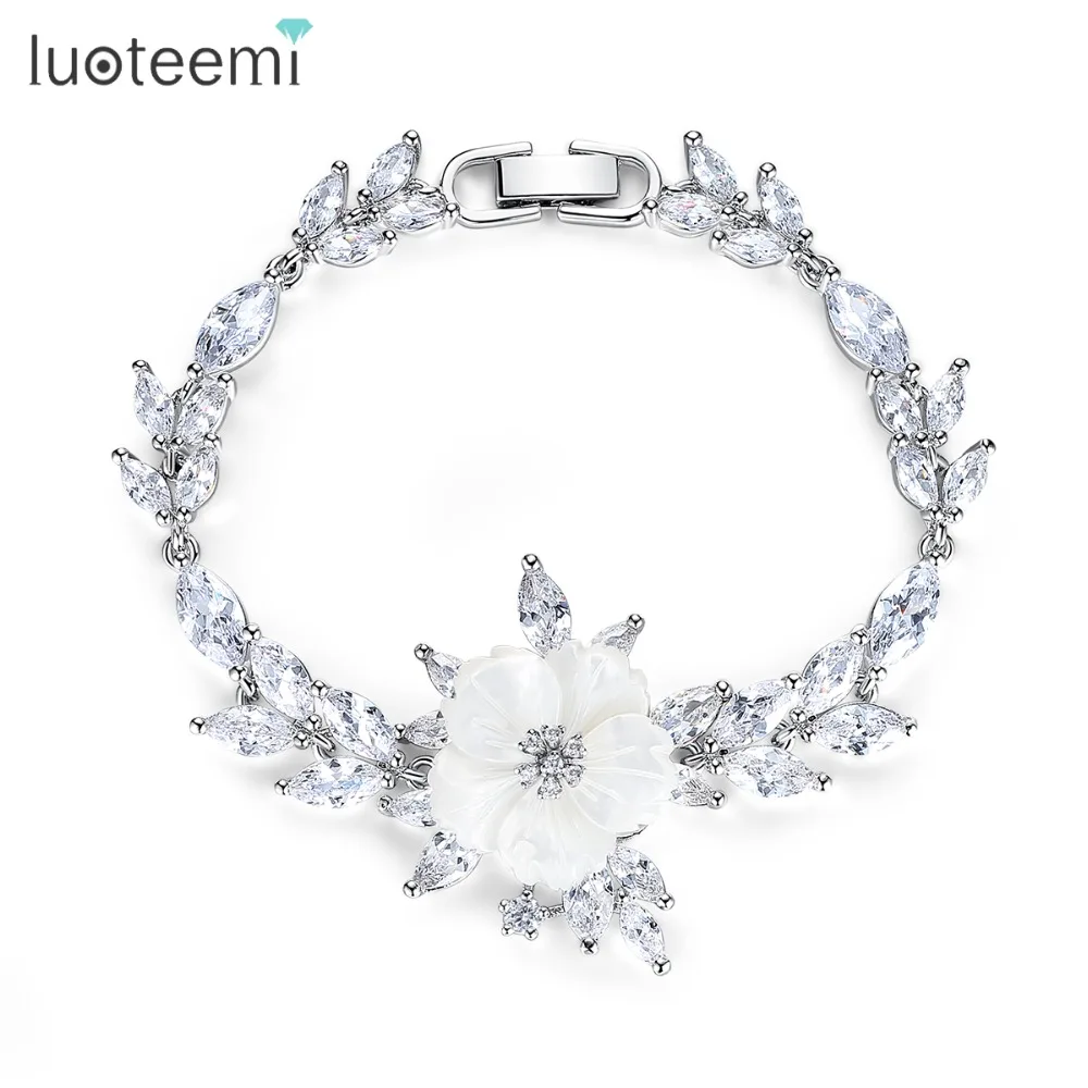 LUOTEEMI Charm Real Shell Flower Bracelets & Bangles Marquise Cut Silver Color CZ Jewelry Bracelets For Women Christmas Gifts
LUOTEEMI Charm Real Shell Flower Bracelets & Bangles Marquise Cut Silver Color CZ Jewelry Bracelets For Women Christmas Gifts