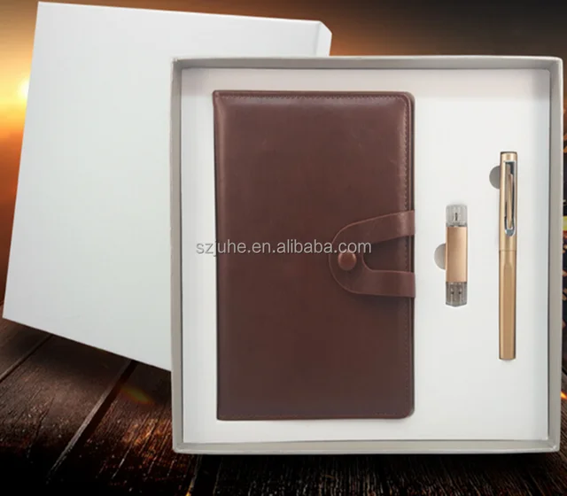 wholesale custom logo pu leather notebook gift box business