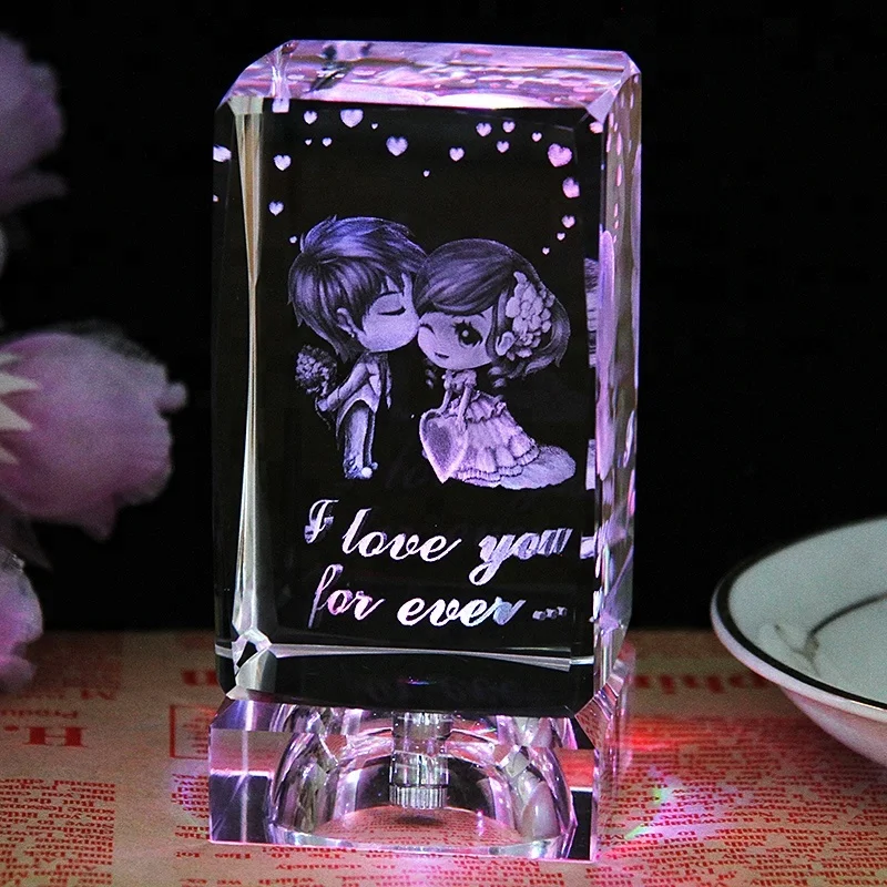 custom 3d laser crystal cube craft /birthday gifts wedding&gift