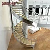 high-end stainless steel and solid wood spiral stairs