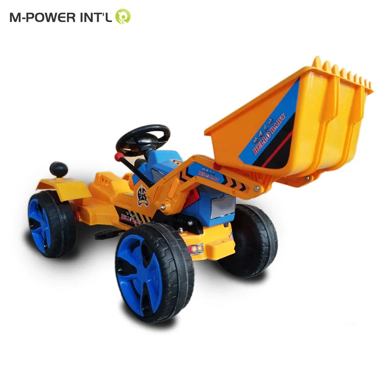 Los nuevos niños pedal paseo en amarillo super niños mini excavadora tractor de granja paseo eléctrico en coche