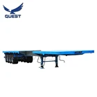 Factory 4 Axles 80 Tons 40ft 45ft Container Extendable Flat Bed Flatbed Semi Trailer For Sale