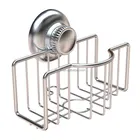 Kitchen Sink Super Strong Suction Sponge and Scouring Pad Holder, Stainless Steel
