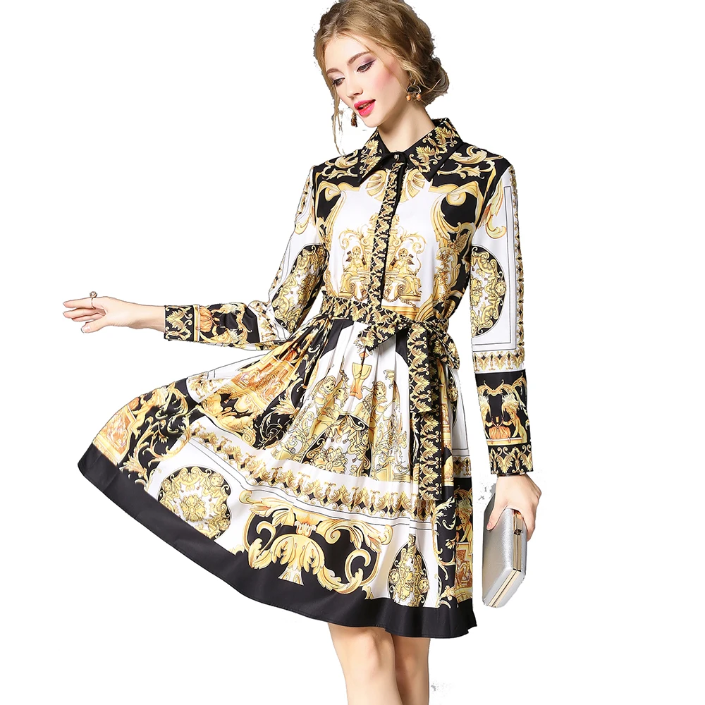 Wholesale Autumn Women Fashion M to XXL Turn Down Collar Button Front Long Sleeve Vintage Print Dress
Wholesale Autumn Women Fashion M to XXL Turn Down Collar Button Front Long Sleeve Vintage Print Dress