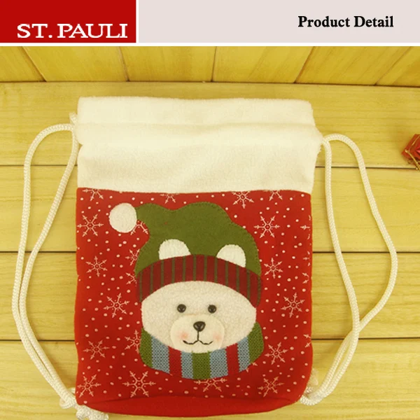 custom bear design felt drawstring gift bags handmade christmas