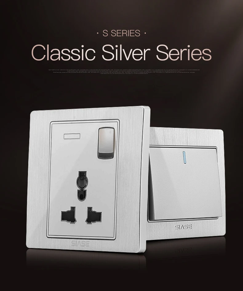 SIASE 220V 250V 3 gang luxury wall light electric switch