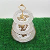 Elegant Gold Plated Design Round Shape Dessert Cupacke Ceramic Stand with Metal Handle for Wedding and Decoration