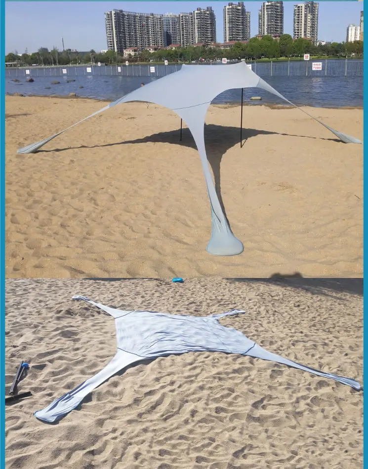 Portable Easy Pop Up Beach Stretch Fabric Sun Shade Tent Canopy Sunshade