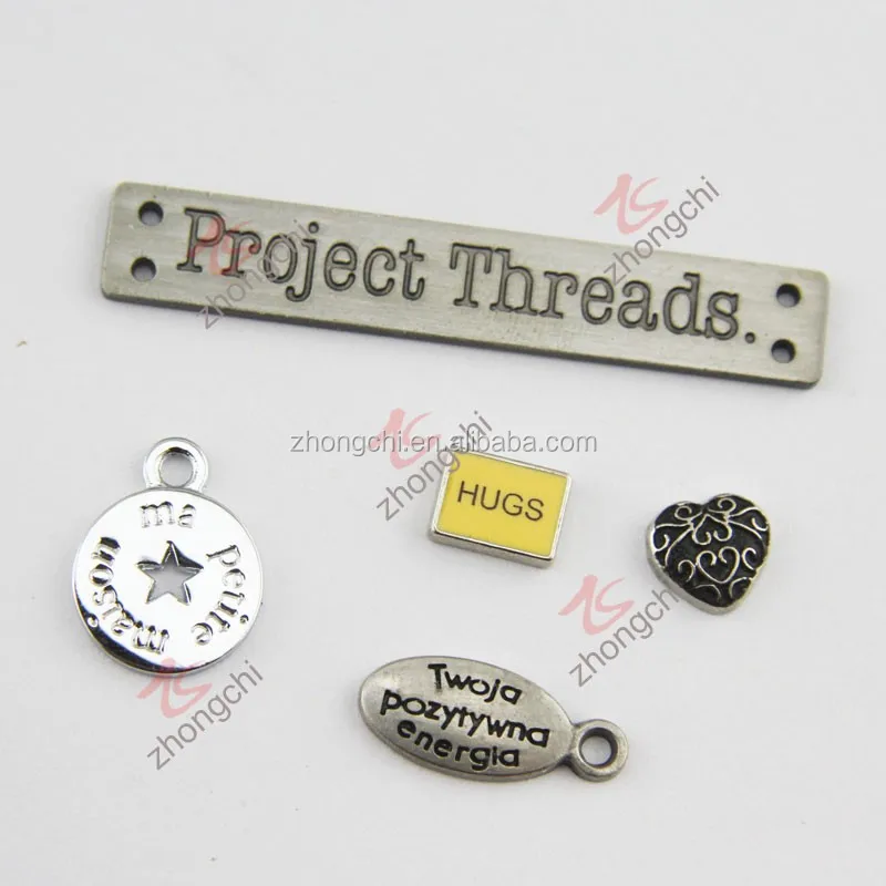 Logo Engraved Jewelry Tags Charms Custom Made Metal Logo Charms Company