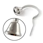 Metal Potty Bell, an All Metal Dog Doorbell with Sleek Silver Bell and Support