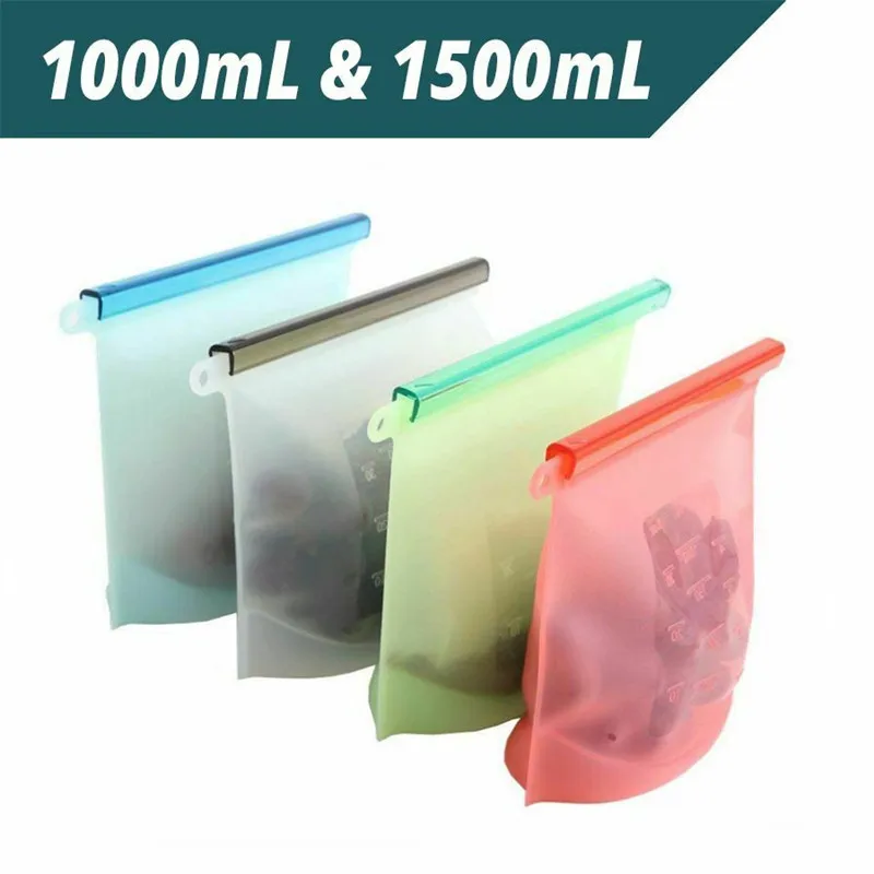 4 Packs Reusable Silicone Food Storage bag Preservation Bag food bag, Red;white;blue;green
4 Packs Reusable Silicone Food Storage bag Preservation Bag food bag, Red;white;blue;green