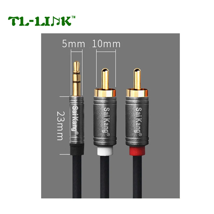 New Product 3.5mm to 2 RCA Jack male to male Audio Extention Cable 2 to 1 rca audio cable - ANKUX.COM