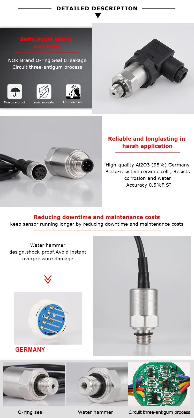 Holykell Factory Hpt Series Low Cost Vacuum Pressure Transmitter