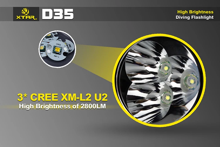 D35 xm-l2 u2ハイパワーアルミ合金水中スキューバダイビングledsトーチダイビング懐中電灯機器仕入れ・メーカー・工場