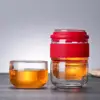 2019 420Ml Hot Selling Delicate Chinese Style Borosilicate Clear Glass Tea Cup Set