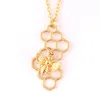 2018 New fashion jewelry cute honeycomb with small bee Pendant Necklace personalized insect chain statement necklace