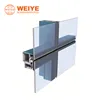 Weiye hidden framing glass curtain wall extruded aluminum profile for office building project