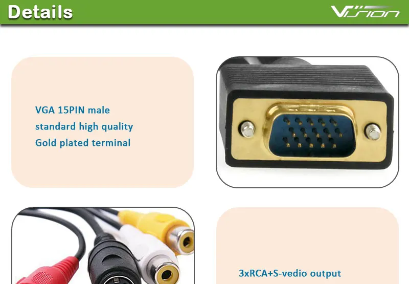 VGA SVGA to 3 RCA - ANKUX.COM
