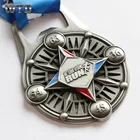 High quality make your own design compass shape running race sport cheap military medals with ribbon 3d effect medal