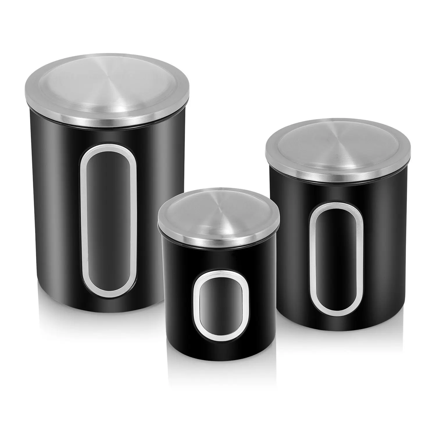 set of 3 canister for tea coffee sugar storage box & bin