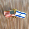 Promotion Israel and American Flag Friendship Cross Lapel Pin/Badge