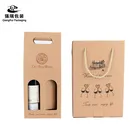 Wholesale Custom Color Printed Cardboard bc Corrugated Carton Wine Bottle Paper Carrier Box With String