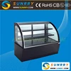 Customized acrylic vertical free standing 2-8'C cold cake display showcase with 3 Layers