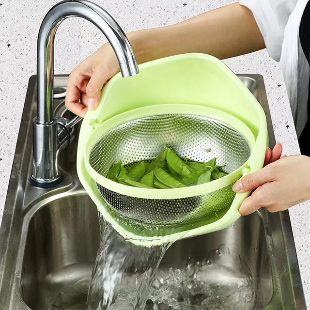 YUGOSLU NEW DESIGN 23 26 29cm 360 degree rotating double-layer colored leaching colander stainless steel, Pink/ green / blue
YUGOSLU NEW DESIGN 23 26 29cm 360 degree rotating double-layer colored leaching colander stainless steel, Pink/ green / blue