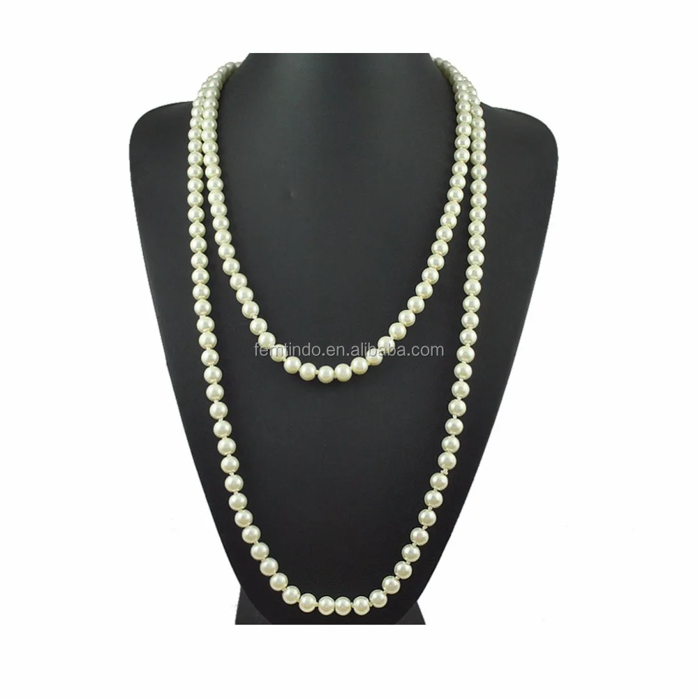 8mm de collar de perlas, mano anudada blanco aleta gargantilla perlas de la joyería para las mujeres vestido de boda