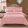 Luxury Comfortable Adult Queen Size Hotel bed sheets Linen Supplier 100% Cotton Plain pink Bed Sheets Set embroidery