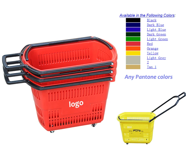 red color roller shopping basket for supermarket ca-tl-2